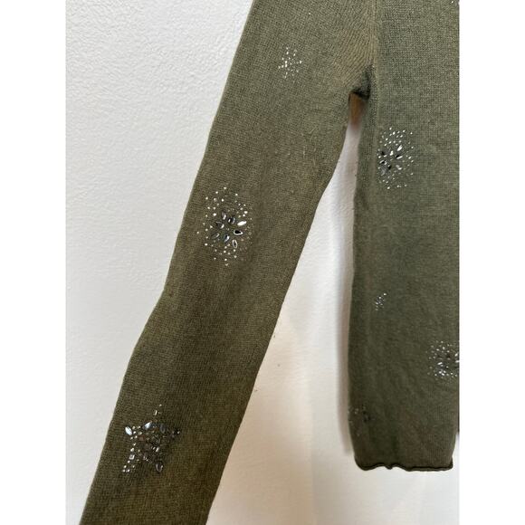 Princess Goes Hollywood Cashmere Blend Sweater V-Neck Green 38 US M - Picture 4 of 8